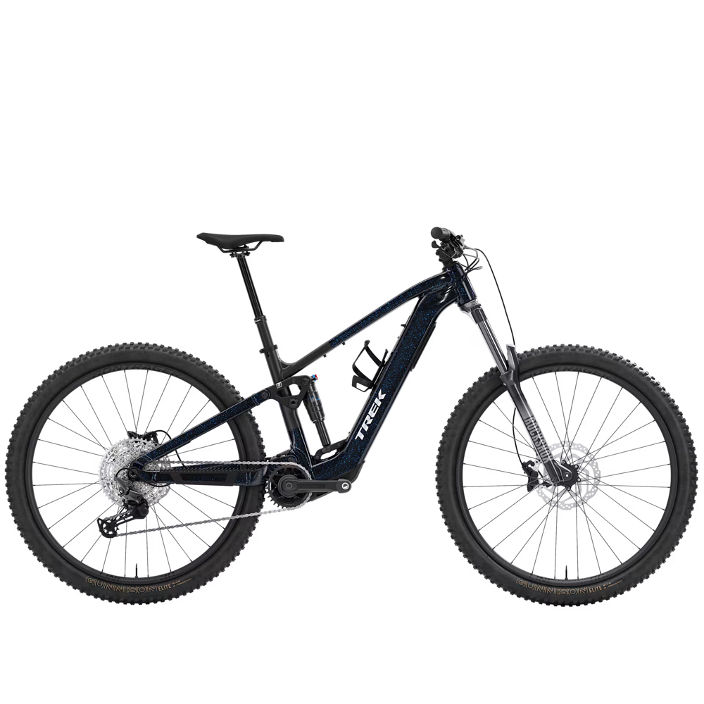 Team Cycles TREK Fuel+ EX 5 Gen 2 580Wh Electric Full Suspension Mountain Bike in Trek Black and Purple Flip Splatter | Interest FREE Finance & Online Refund Policy.