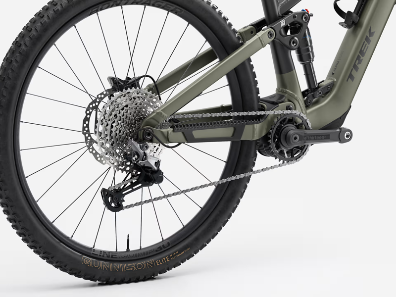 TREK Fuel+ EX 5 Gen 2 580Wh Electric Full Suspension Mountain Bike in Matte Olive Grey and Trek Black-2