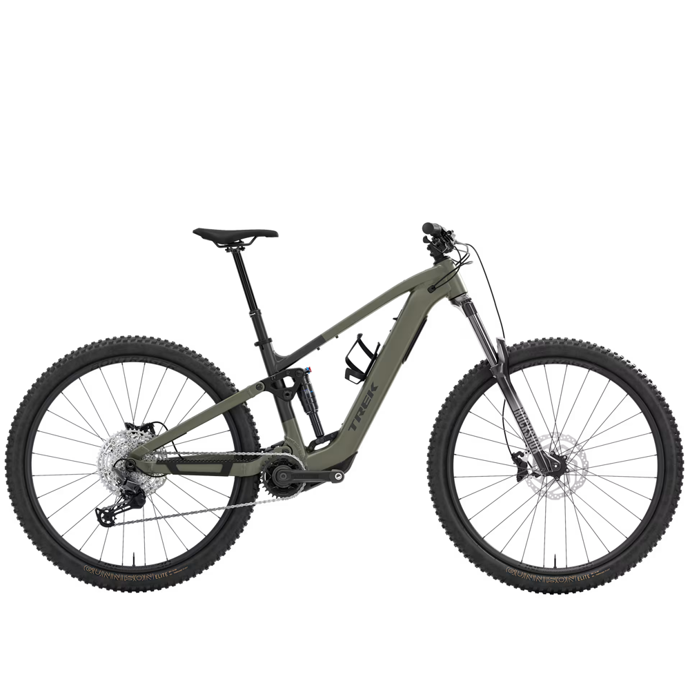 Team Cycles TREK Fuel+ EX 5 Gen 2 580Wh Electric Full Suspension Mountain Bike in Matte Olive Grey and Trek Black | Interest FREE Finance & Online Refund Policy.