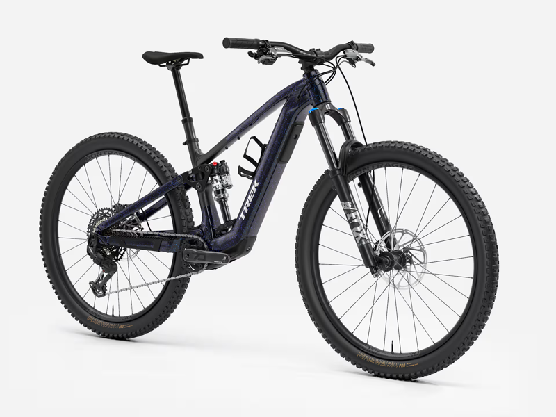 TREK Fuel+ EX 8 Gen 2 580Wh Electric Full Suspension Mountain Bike in Trek Black and Purple Flip Splatter-3
