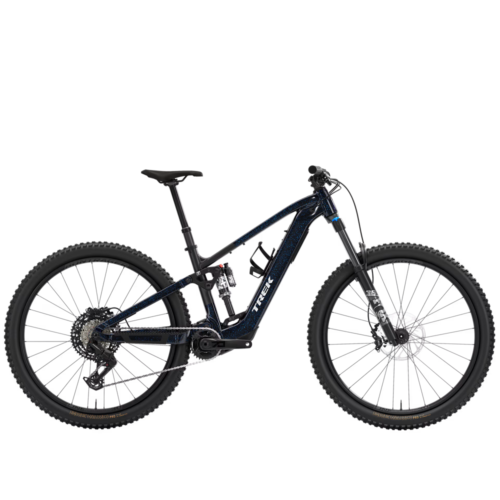 Team Cycles TREK Fuel+ EX 8 Gen 2 580Wh Electric Full Suspension Mountain Bike in Trek Black and Purple Flip Splatter | Interest FREE Finance & Online Refund Policy.