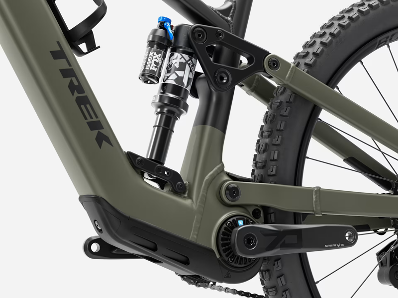TREK Fuel+ EX 8 Gen 2 580Wh Electric Full Suspension Mountain Bike in Matte Olive Grey and Trek Black-1
