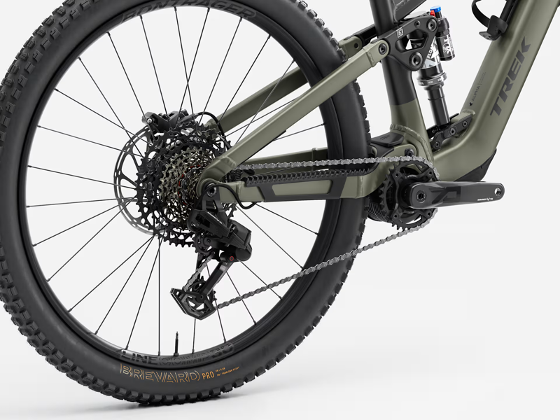 TREK Fuel+ EX 8 Gen 2 580Wh Electric Full Suspension Mountain Bike in Matte Olive Grey and Trek Black-2
