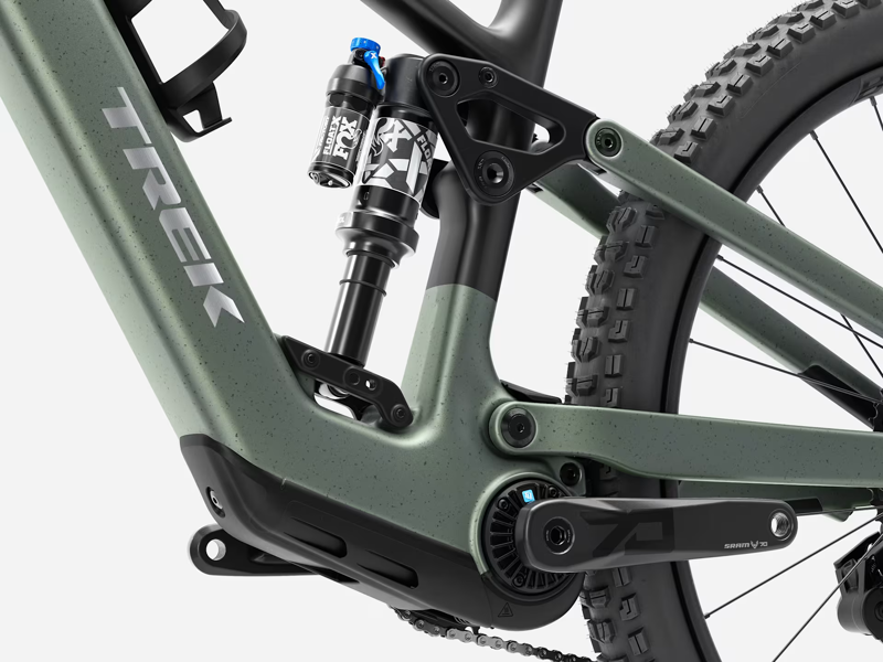 TREK Fuel+ EX 9.7 Gen 2 580Wh Electric Full Suspension Mountain Bike in Lichen Green and Keswick Green Splatter-1