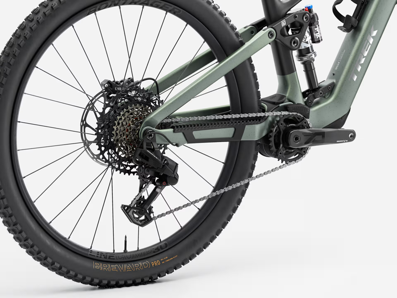 TREK Fuel+ EX 9.7 Gen 2 580Wh Electric Full Suspension Mountain Bike in Lichen Green and Keswick Green Splatter-2