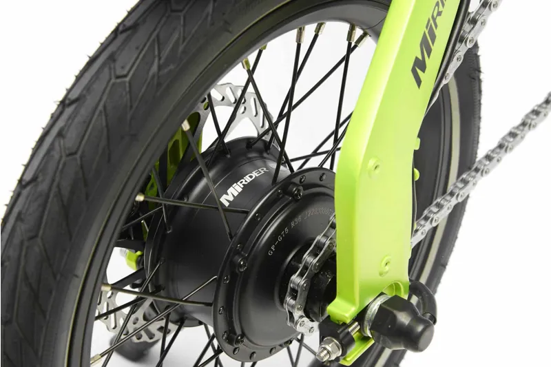 MiRiDER One 252Wh Folding Electric Bike in Acid Green-3