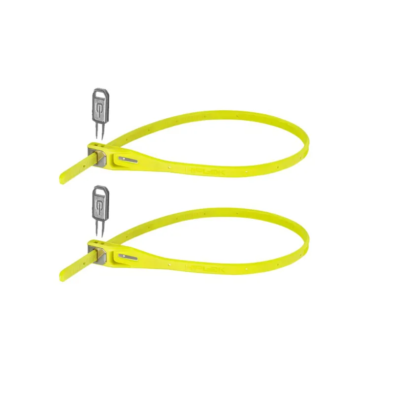 Hiplok Z-LOK Armoured Reuseable Tie in Lime - Twin Pack