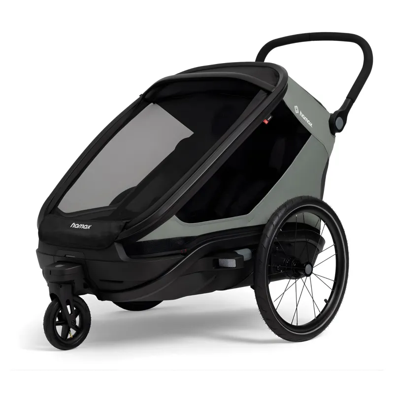 Hamax Outback Next Twin Bicycle Trailer in Green-1