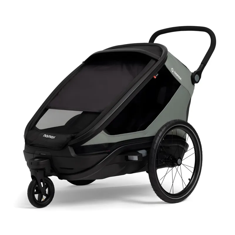 Hamax Outback Next Twin Bicycle Trailer in Green-2