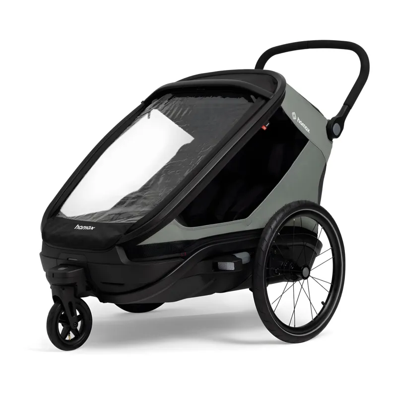 Hamax Outback Next Twin Bicycle Trailer in Green-3
