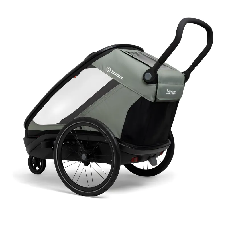 Hamax Outback Next Twin Bicycle Trailer in Green-4