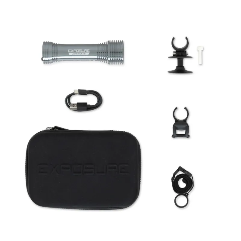 Exposure Lights Joystick 18 USB-C Rechargeable Front Bike Light with Helmet and HB mount-3