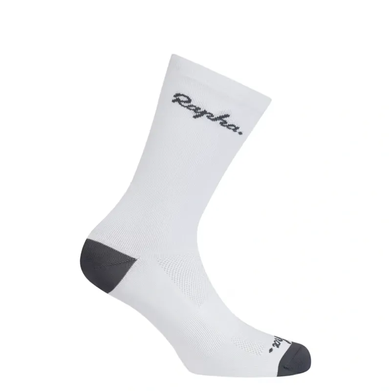 Rapha Logo Socks in White and Grey