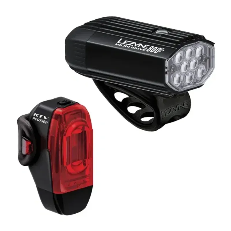 Lezyne Micro Drive 800+ and KTV Drive Pro+ LED Bike Light Set