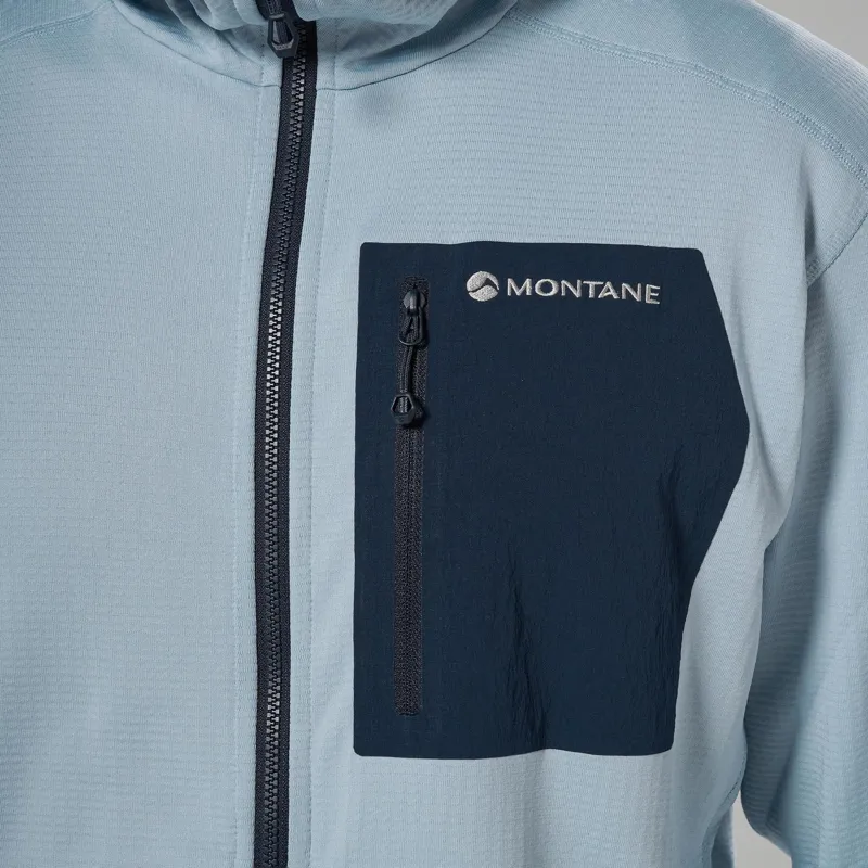 Montane Men's Protium CP Hooded Fleece Jacket in Frost Blue-2