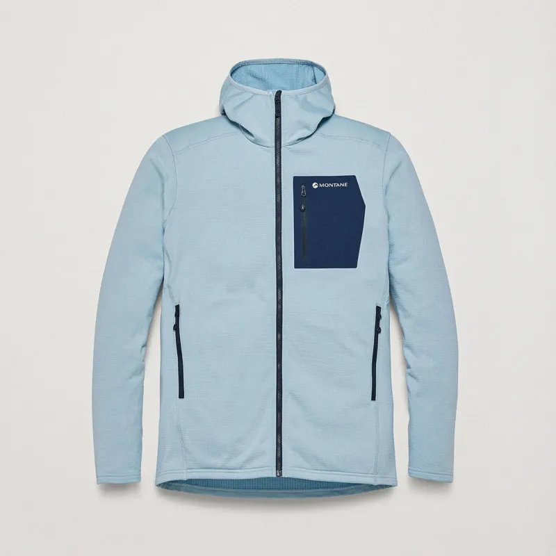 Montane Men's Protium CP Hooded Fleece Jacket in Frost Blue