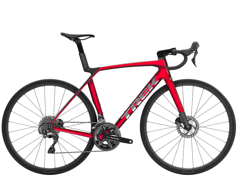 TREK Madone SL 5 Gen 8 Road Bike in Gloss Fury Red and Matte Deep Smoke