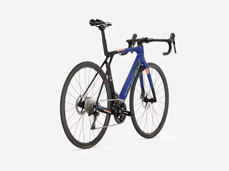 TREK Madone SL 5 Gen 8 Road Bike in Matte Cobalt Blue Trek Black and Living Coral-5