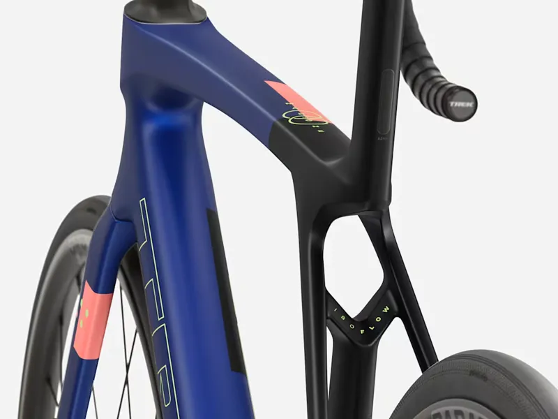 TREK Madone SL 5 Gen 8 Road Bike in Matte Cobalt Blue Trek Black and Living Coral-2