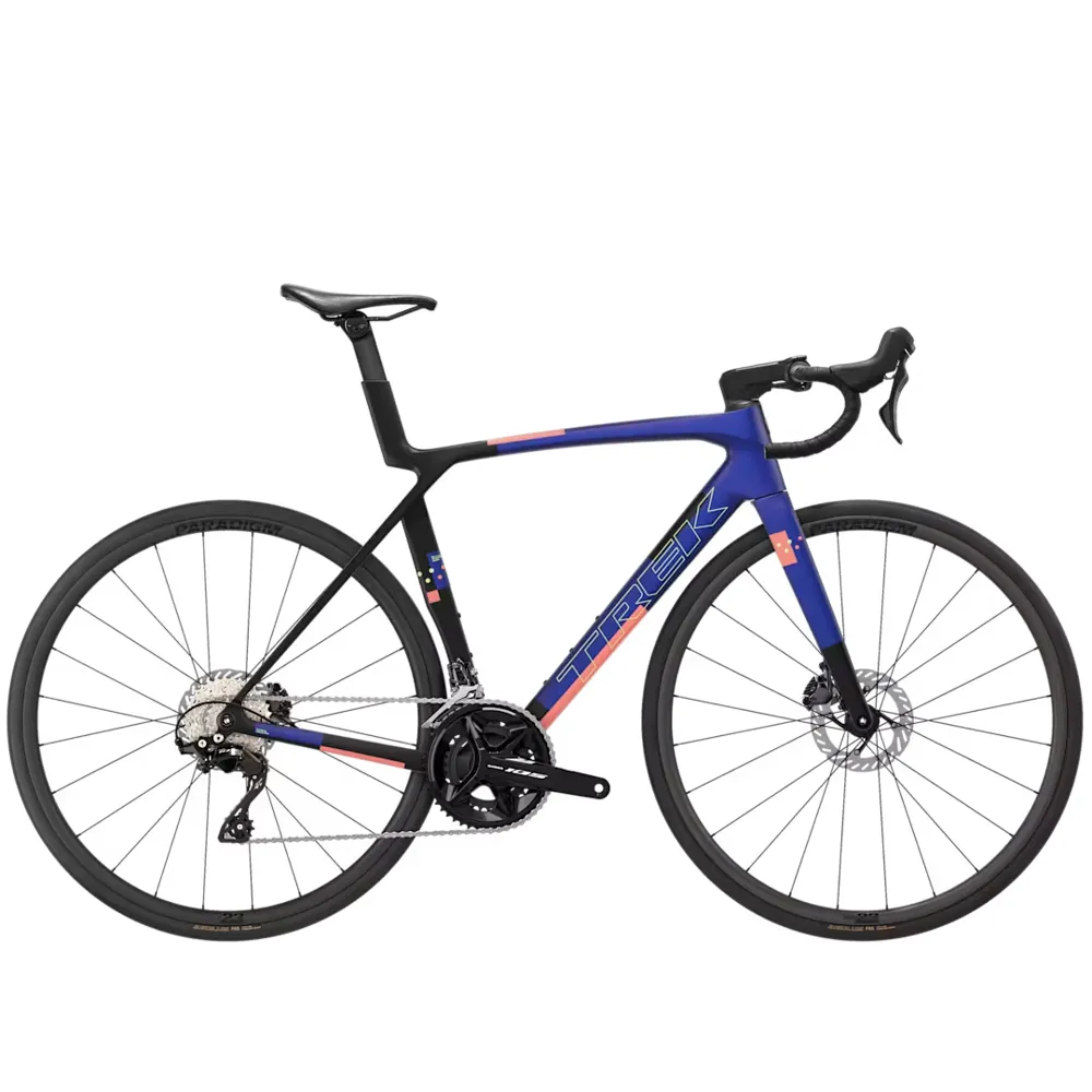 Team Cycles TREK Madone SL 5 Gen 8 Road Bike in Matte Cobalt Blue Trek Black and Living Coral | Interest FREE Finance & Online Refund Policy.