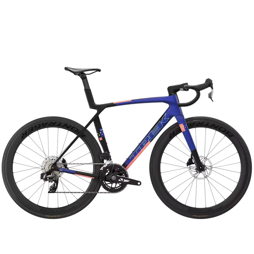 Team Cycles TREK Madone SL 6 AXS Gen 8 Road Bike in Matte Cobalt Blue Trek Black and Living Coral | Interest FREE Finance & Online Refund Policy.