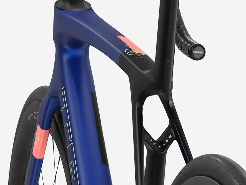 TREK Madone SL 7 Gen 8 Road Bike in Matte Cobalt Blue Trek Black and Living Coral-2
