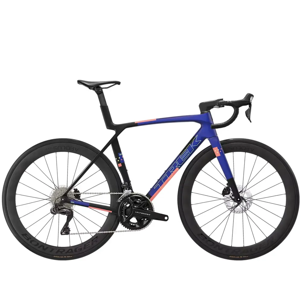 Team Cycles TREK Madone SL 7 Gen 8 Road Bike in Matte Cobalt Blue Trek Black and Living Coral | Interest FREE Finance & Online Refund Policy.