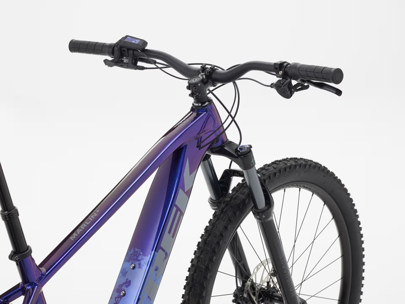 TREK Marlin+ 8 Electric Mountain Bike in Purple Flip and Black Fade-1