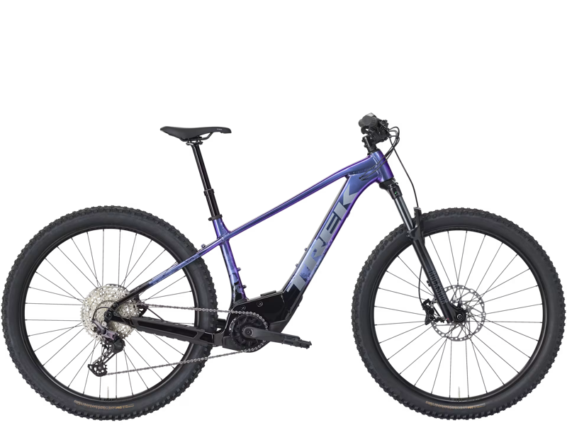 TREK Marlin+ 8 Electric Mountain Bike in Purple Flip and Black Fade