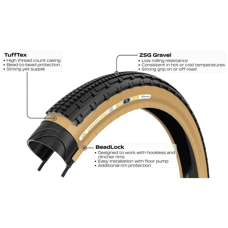 Panaracer TLR GravelKing SK TLR Gravel Tyre in Black and Brown - 700c-2