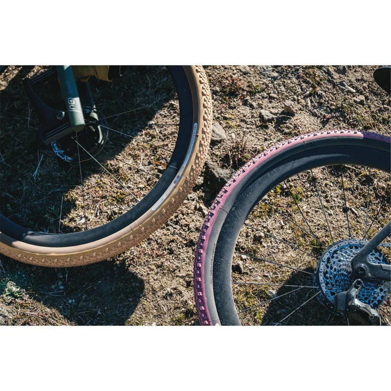 Panaracer GravelKing X1 Colour Edition 2025 TLR Gravel Tyre in Cranberry and Brown - 700c-1