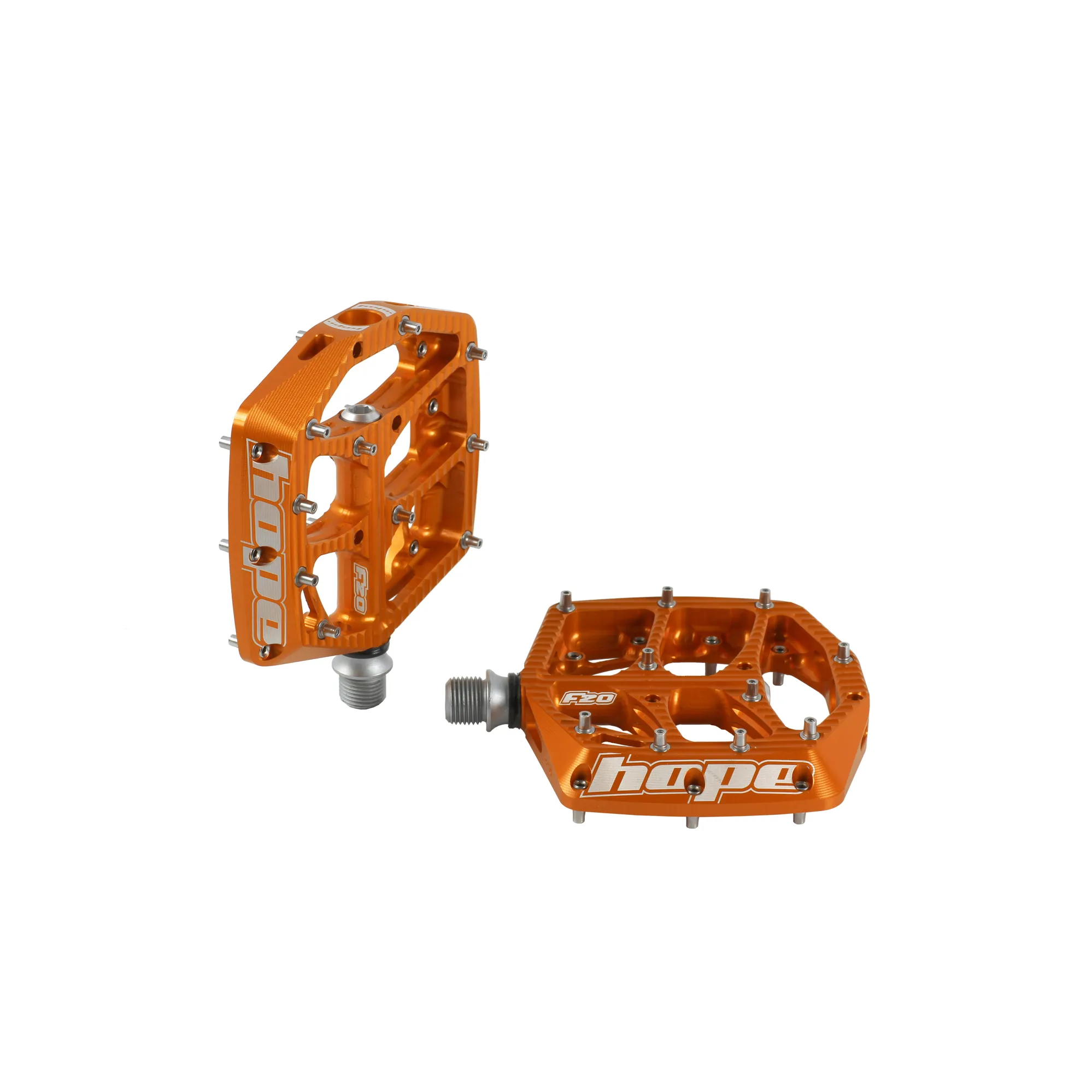 Hope F20 Flat Mountain Bike Pedals Orange