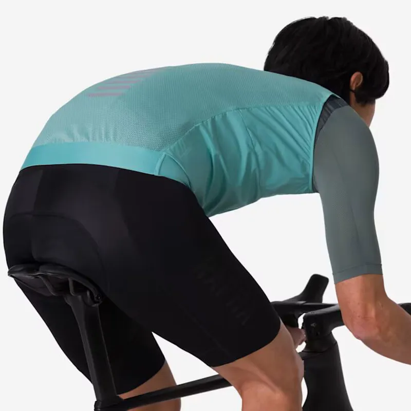 Rapha Mens Pro Team Gilet II in Lagoon and Silver Reflective-6