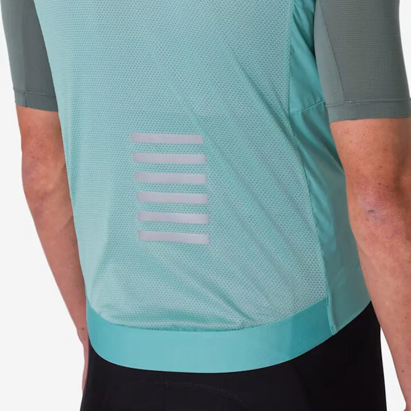 Rapha Mens Pro Team Gilet II in Lagoon and Silver Reflective-7