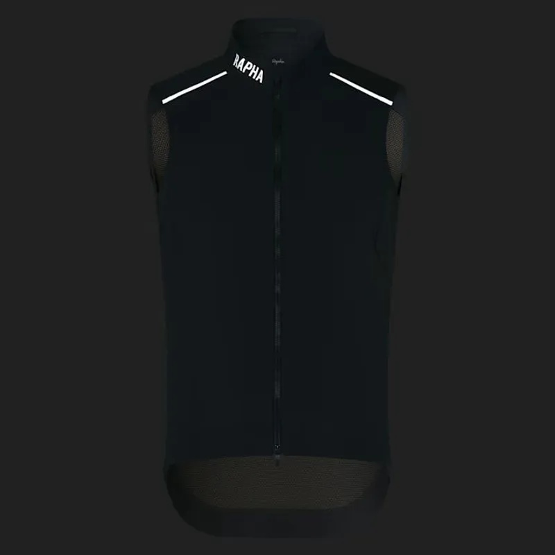 Rapha Mens Pro Team Gilet II in Onyx and Silver Reflective