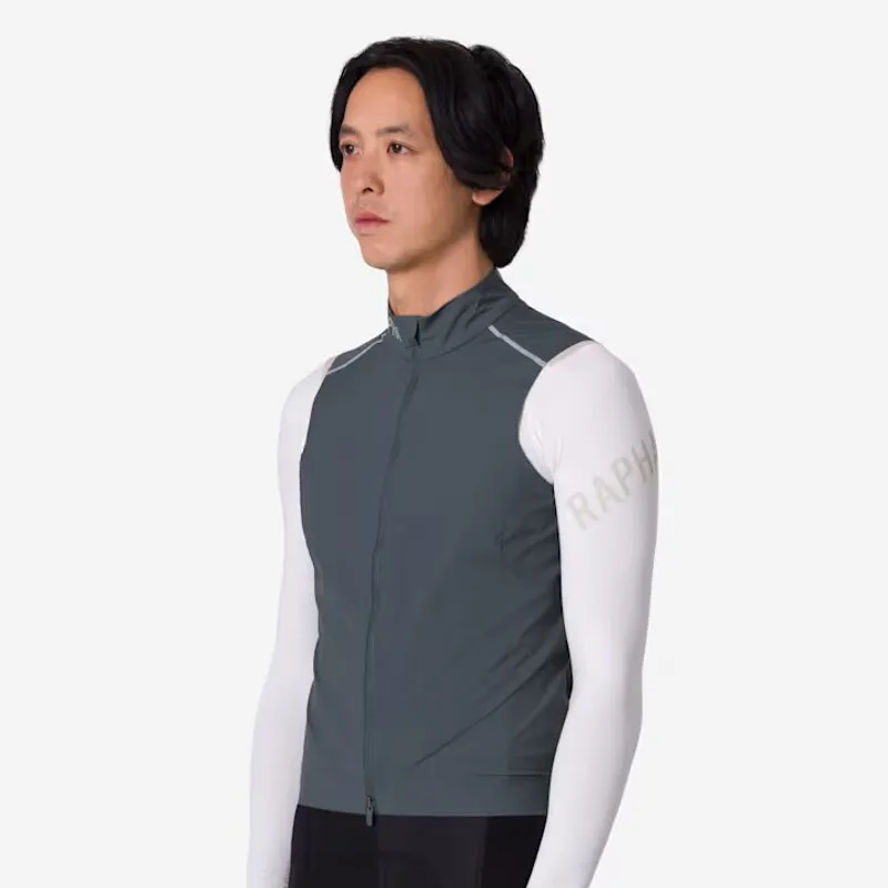 Rapha Mens Pro Team Gilet II in Onyx and Silver Reflective