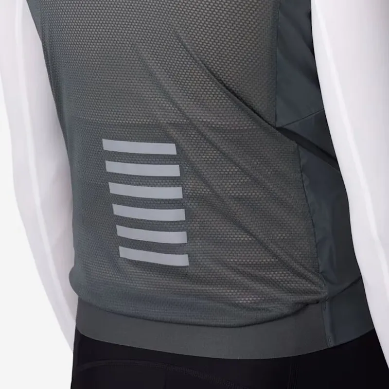 Rapha Mens Pro Team Gilet II in Onyx and Silver Reflective
