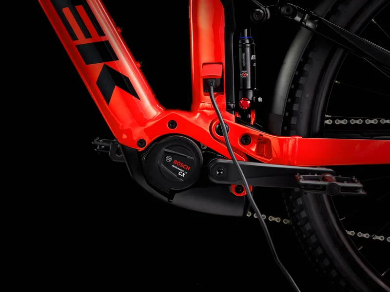 TREK Powerfly FS 4 Equipped 62Wh Gen 3 Full Suspension Electric Mountain Bike in Lava and Black-1