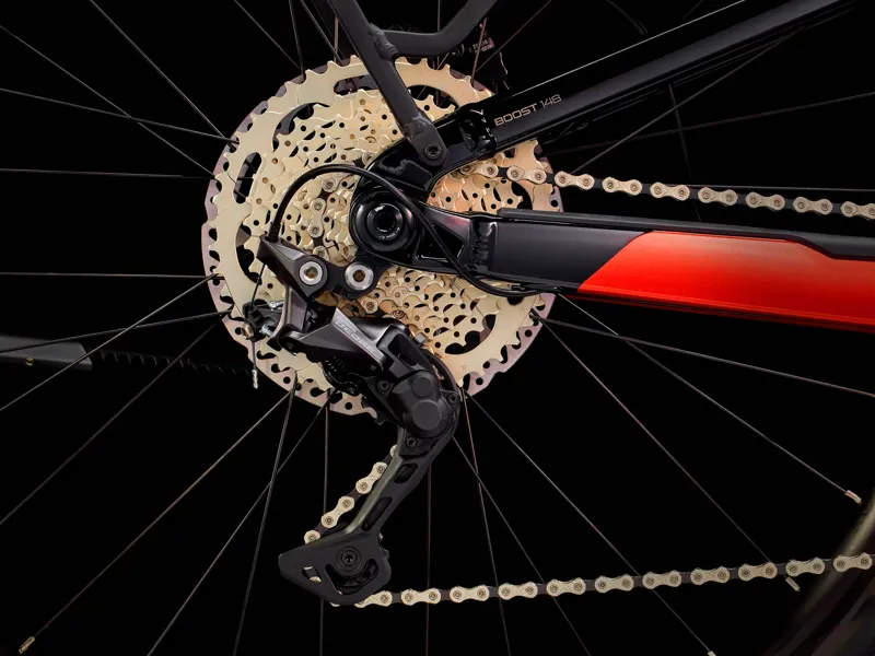 TREK Powerfly FS 4 Equipped 62Wh Gen 3 Full Suspension Electric Mountain Bike in Lava and Black-6