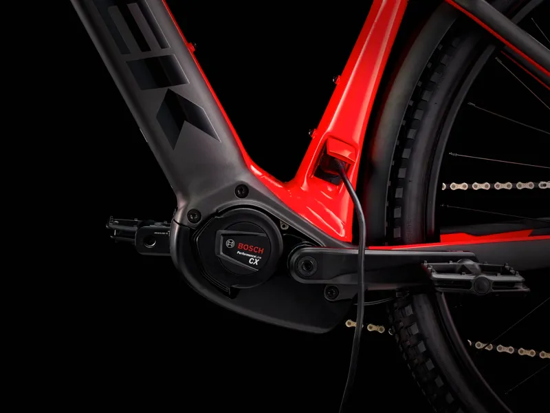 TREK Powerfly Sport 4 Equipped 500Wh Gen 3 Electric Mountain Bike in Matte Black and Gloss Red-2