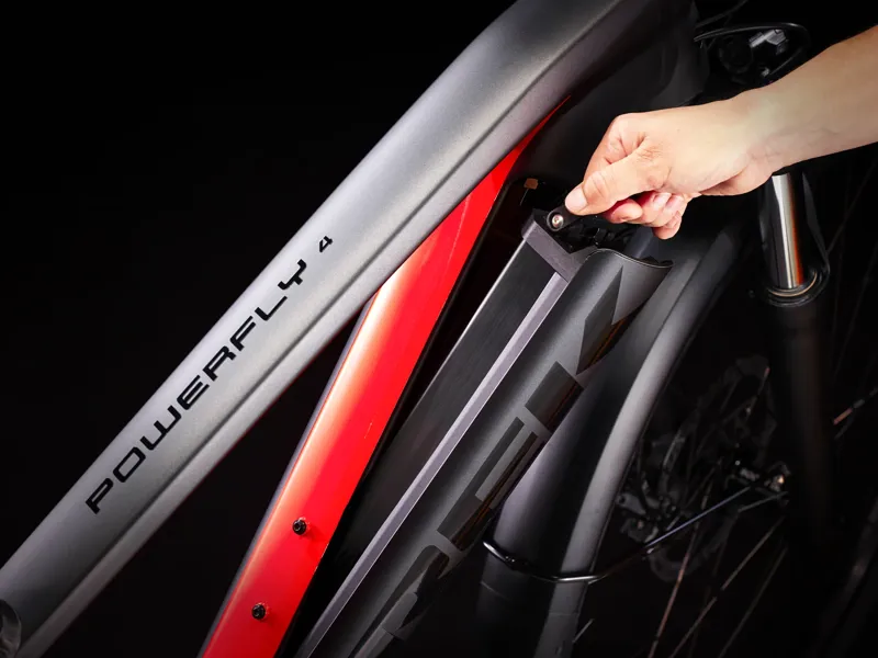 TREK Powerfly Sport 4 Equipped 500Wh Gen 3 Electric Mountain Bike in Matte Black and Gloss Red-3