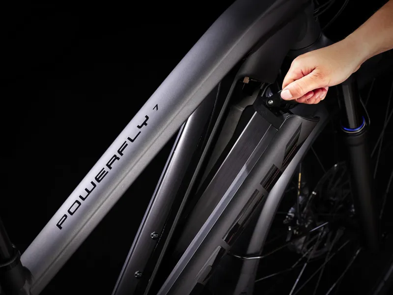 TREK Powerfly Sport 7 Equipped 625Wh Electric Mountain Bike in Matt Gloss Black and Trek Black-2