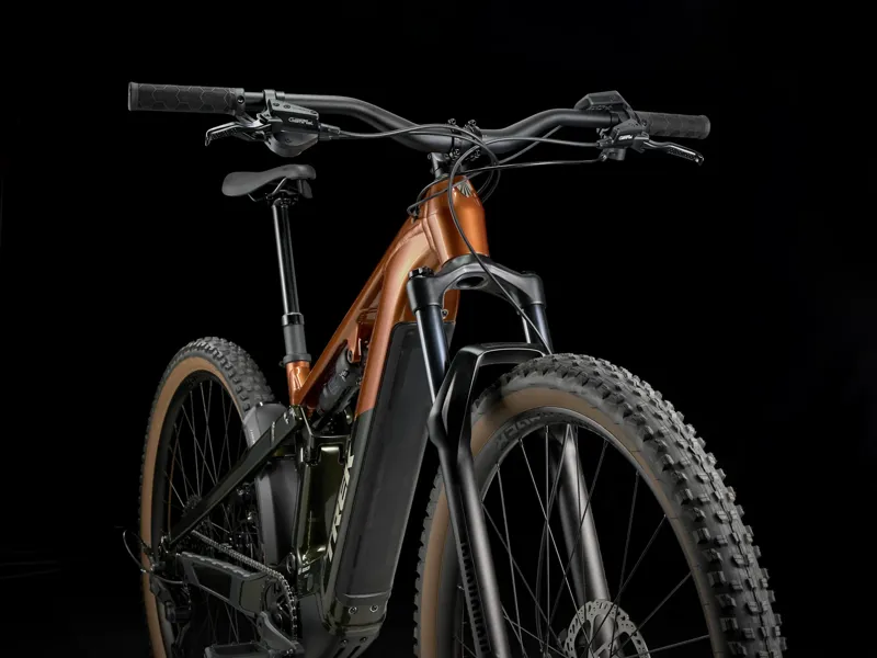TREK Powerfly FS+ 4 Gen 4 600Wh Full Suspension Electric Mountain Bike in Pennyflake and Black Olive-2