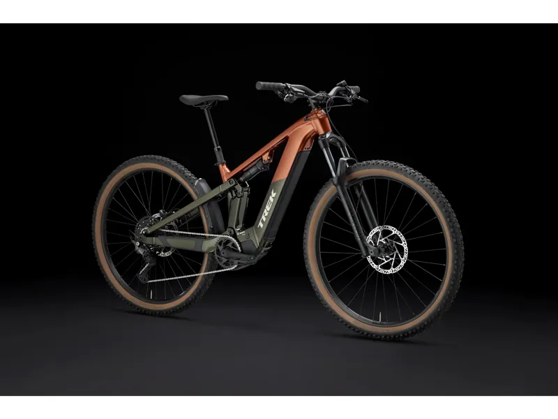 TREK Powerfly FS+ 4 Gen 4 600Wh Full Suspension Electric Mountain Bike in Pennyflake and Black Olive-5