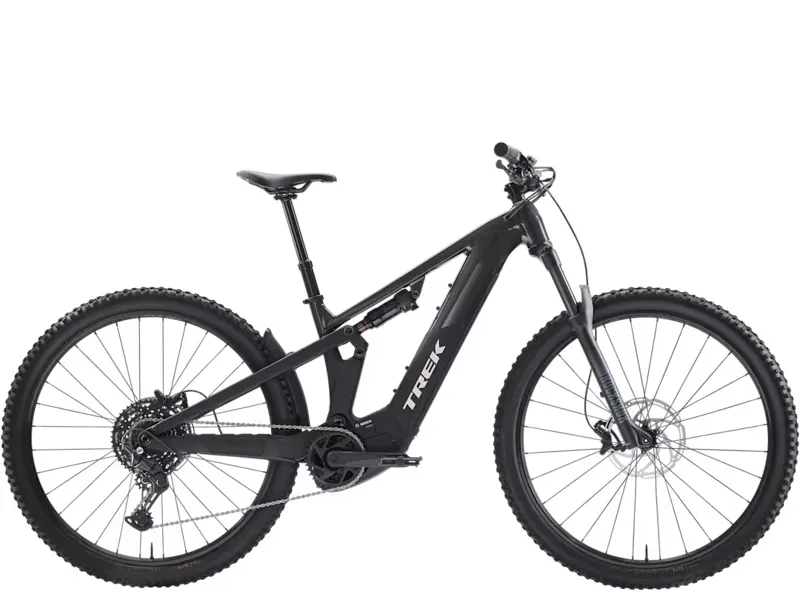 TREK Powerfly FS+ 4 Gen 4 800Wh Full Suspension Electric Mountain Bike in Lithium Trek Black