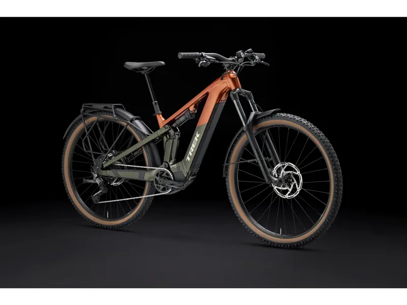 TREK Powerfly FS+ 4 Equipped Gen 4 600Wh Full Suspension Electric Mountain Bike in Pennyflake and Black Olive-5