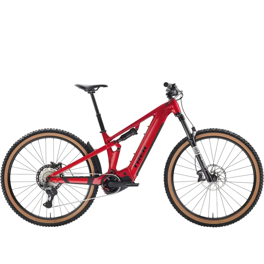 Team Cycles Trek TREK Powerfly FS+ 5 Gen 4 800Wh Full Suspension Electric Mountain Bike in Fury Red | Interest FREE Finance & Online Refund Policy.