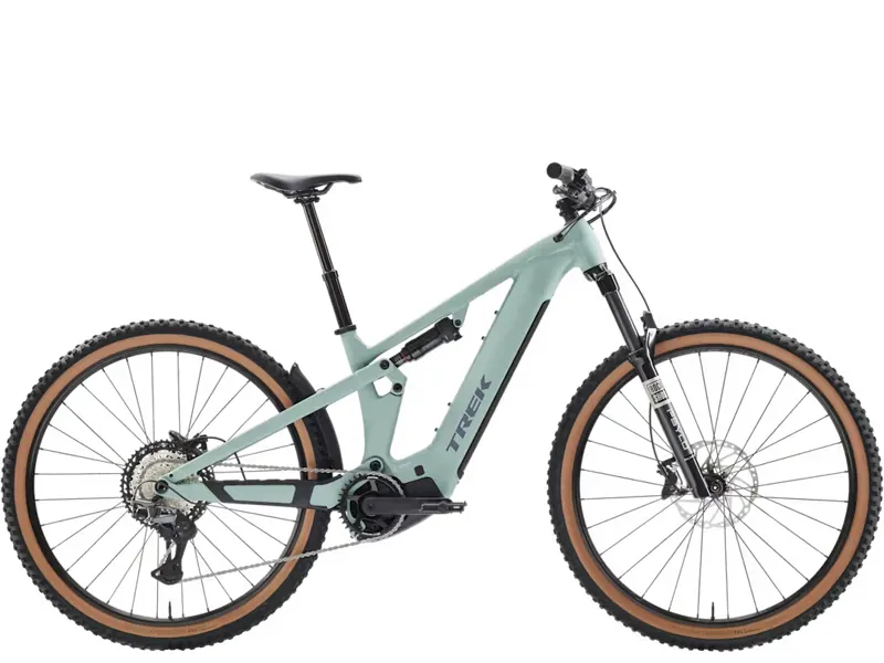 TREK Powerfly FS+ 5 Gen 4 800Wh Full Suspension Electric Mountain Bike in Blue Sage and Catalina Fog