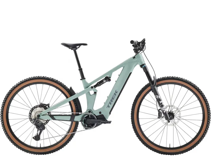 TREK Powerfly FS+ 8 Gen 4 800Wh Full Suspension Electric Mountain Bike in Blue Sage and Catalina Fog