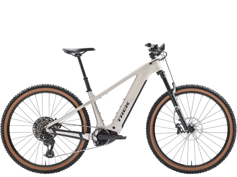 TREK Powerfly+ 8 Gen 5 800Wh Electric Mountain Bike in Buff Beige and Supernova